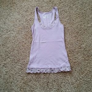 Lavender tank with ruffles